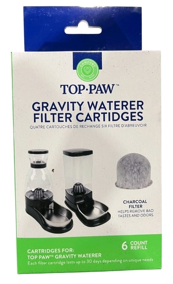 Top Paw, Gravity Waterer, Filter Cartridges, 6pk