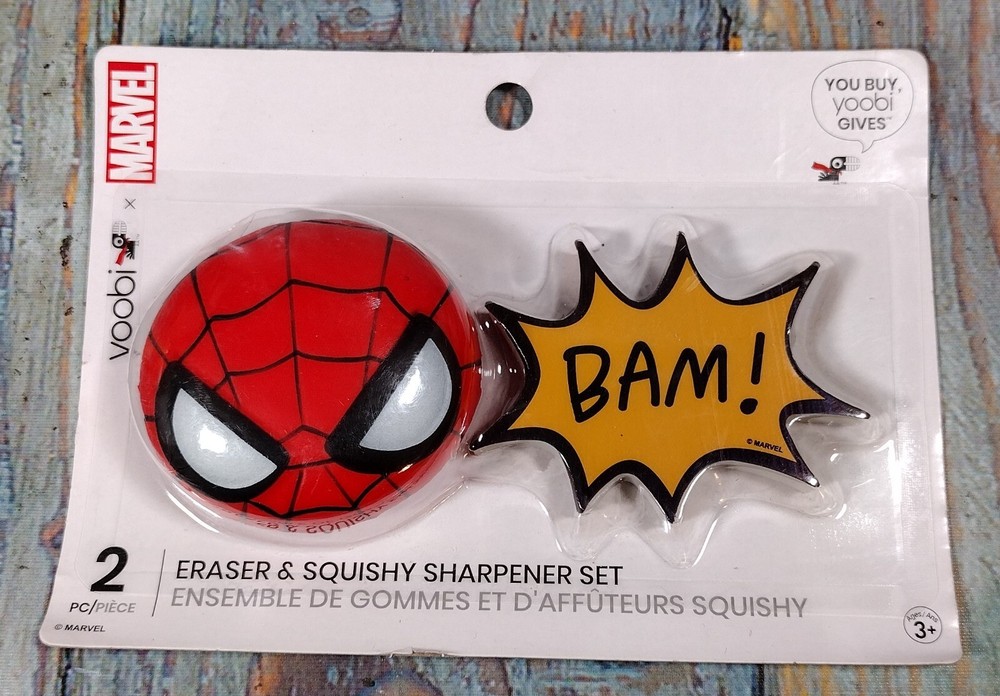 Yoobi Marvel 2 PC Eraser & Squishy Sharpener Set (2021) BRAND NEW