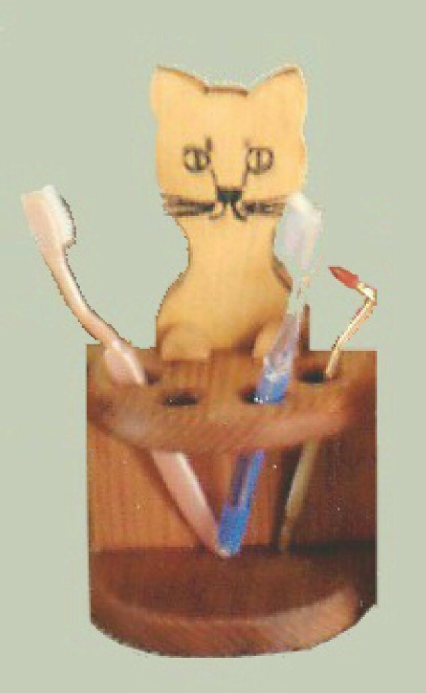 Curious Cat Toothbrush Holder Woodworking Pattern Only