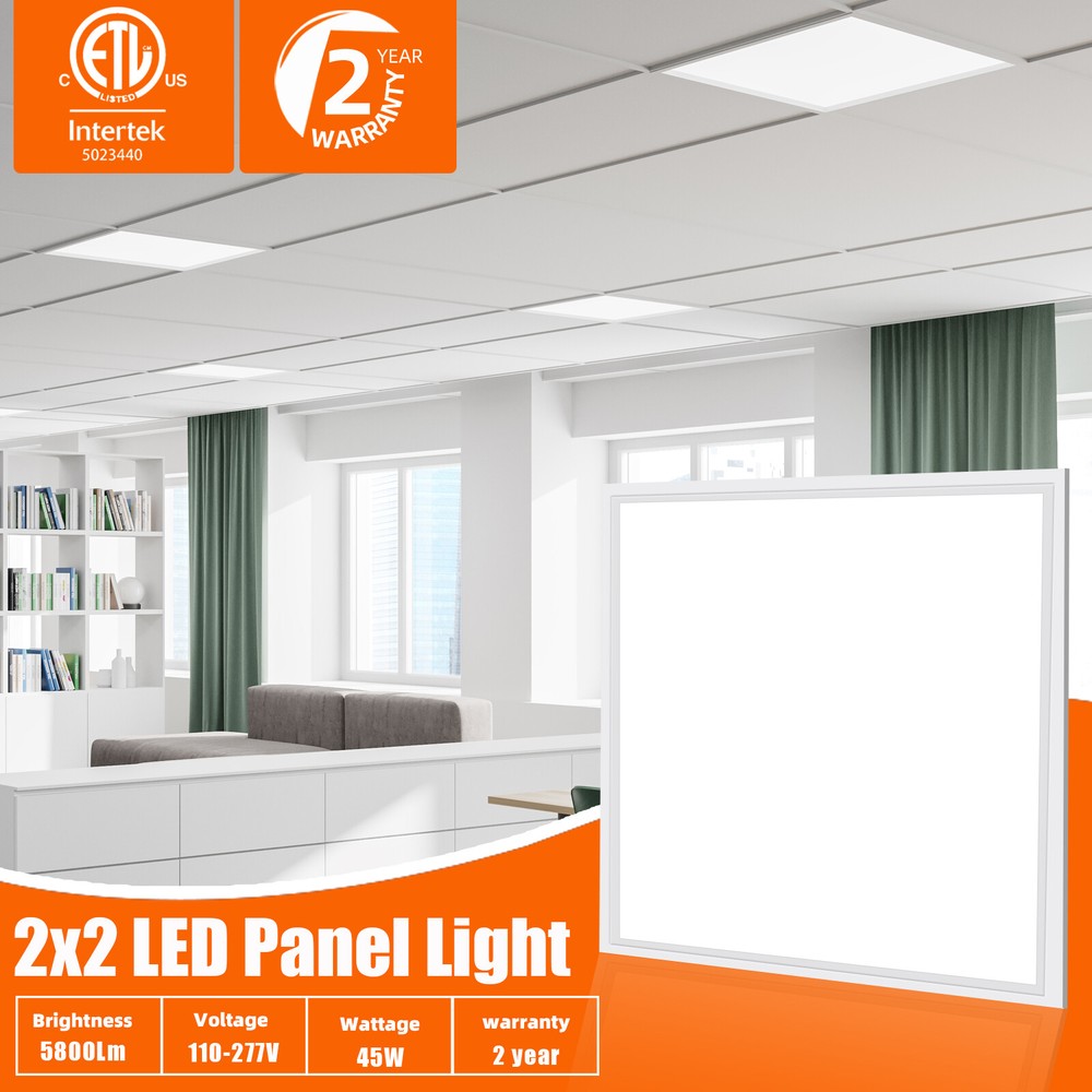 18Pack 2x2 LED Panel Troffer Lights 5000K White Dimmable Drop Ceiling Light