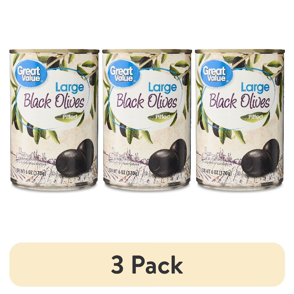 Large Pitted Black Olives 6 oz Can 3-Pack