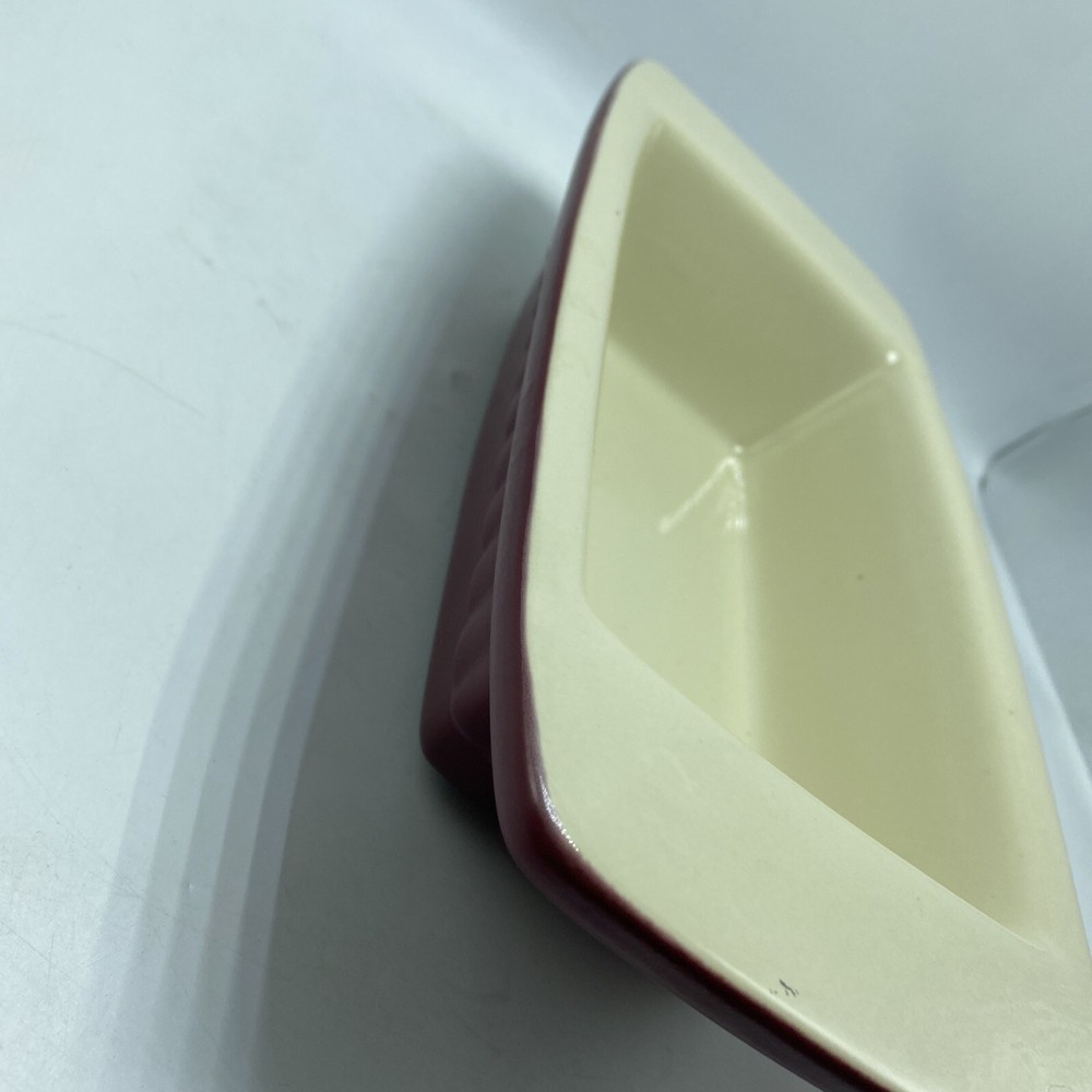 KitchenAid 1 Quart Loaf Pan Bread Casserole Dish Ceramic Stoneware Maroon Handle