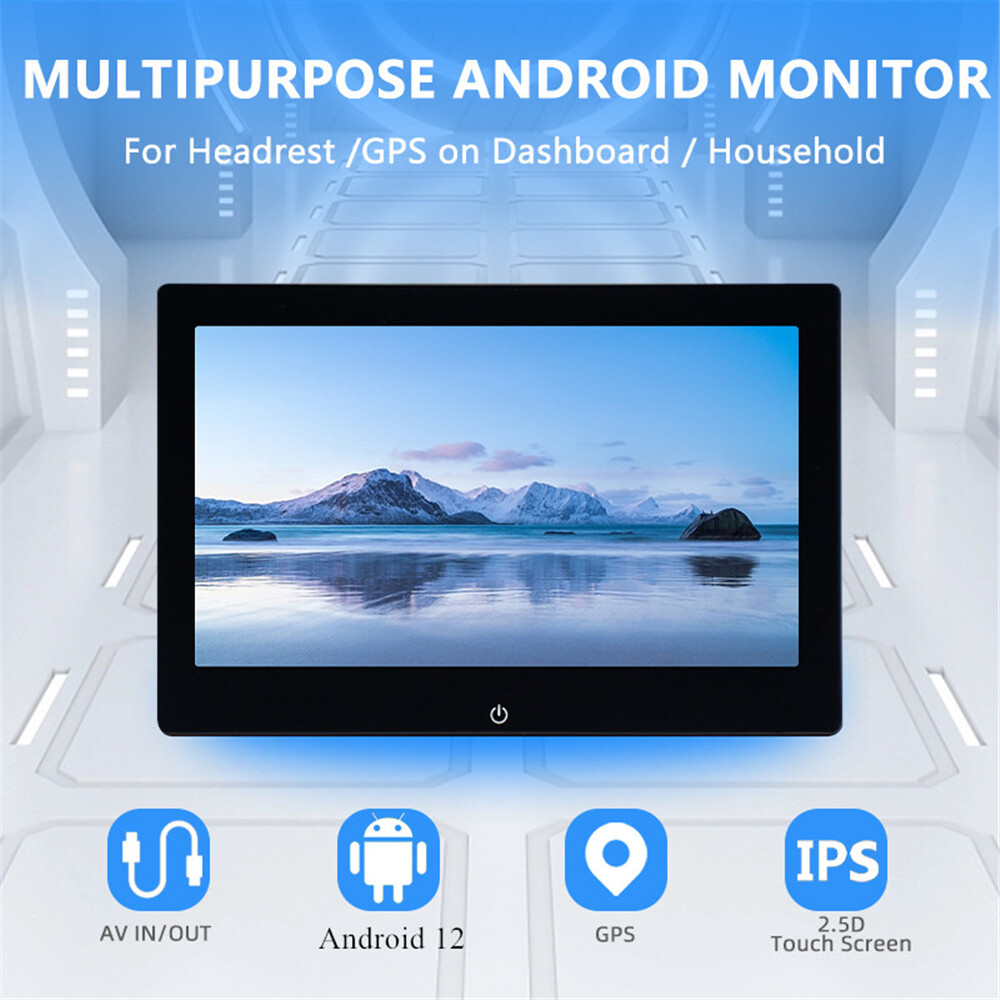 Car Headrest Multimedia Player 1080P Touch Screen Bluetooth GPS 2+32G Android 12