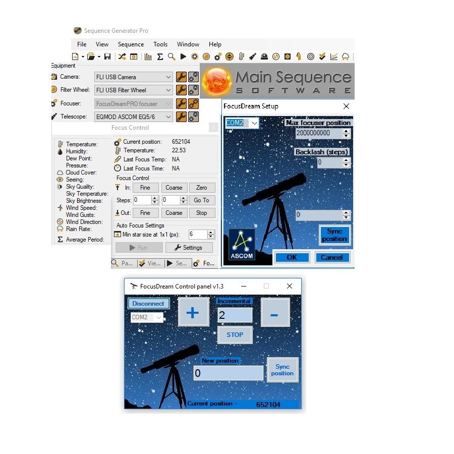 FocusDream - NEW DC Motor USB ASCOM focuser controller