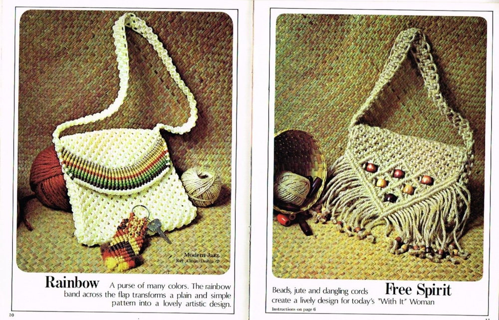 Macrame Purse Strings Pattern Book Purses Handbags 1976 Vintage
