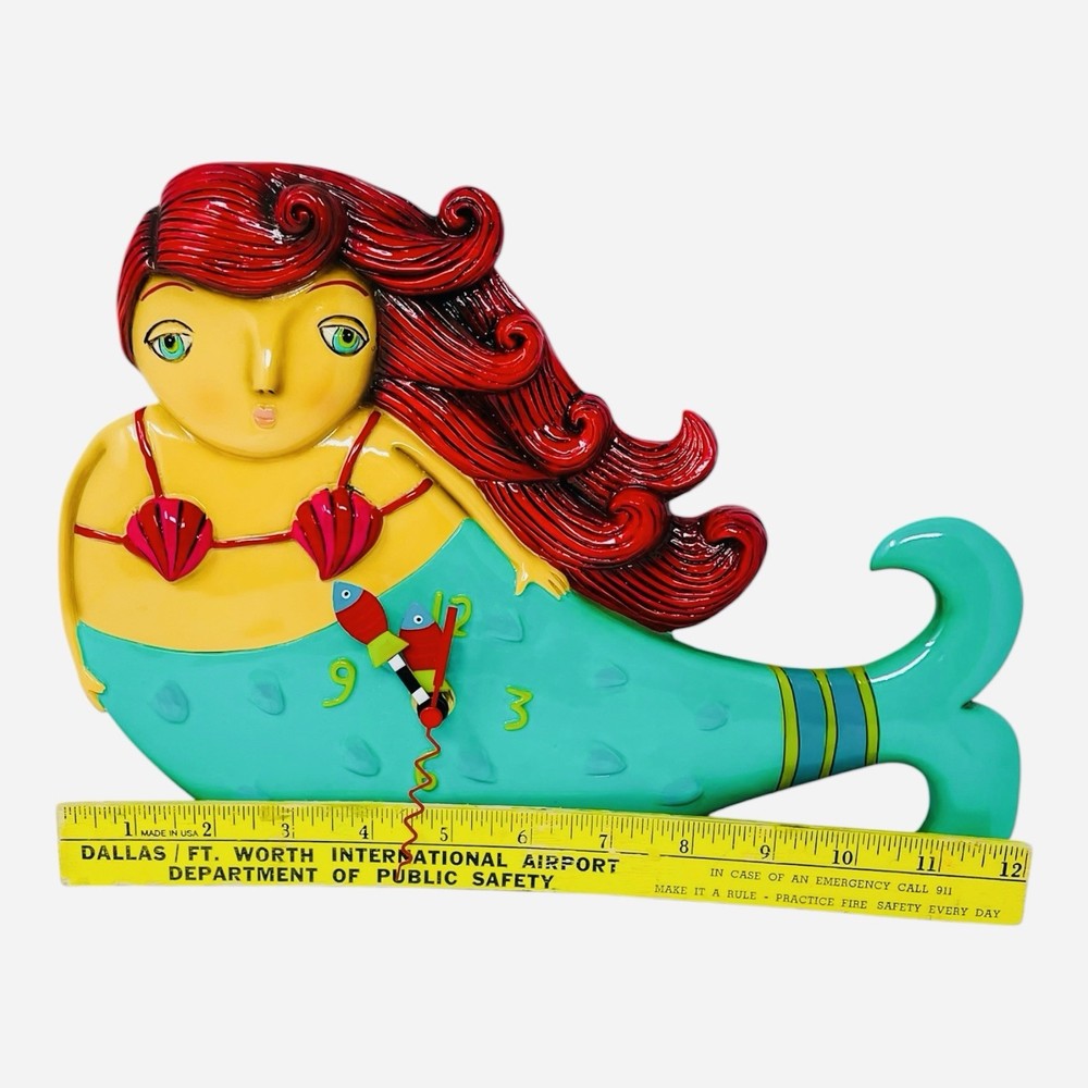 Allen Designs Ruby Whimsical Mermaid Pendulum Wall Clock