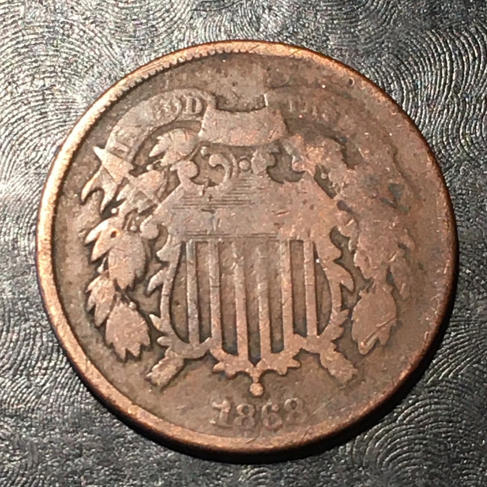 1868 Two Cent Piece - High Quality Scans #L237