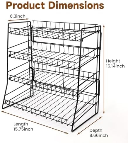 Metal Candy Display Rack Snack Organizer Stand for Countertop