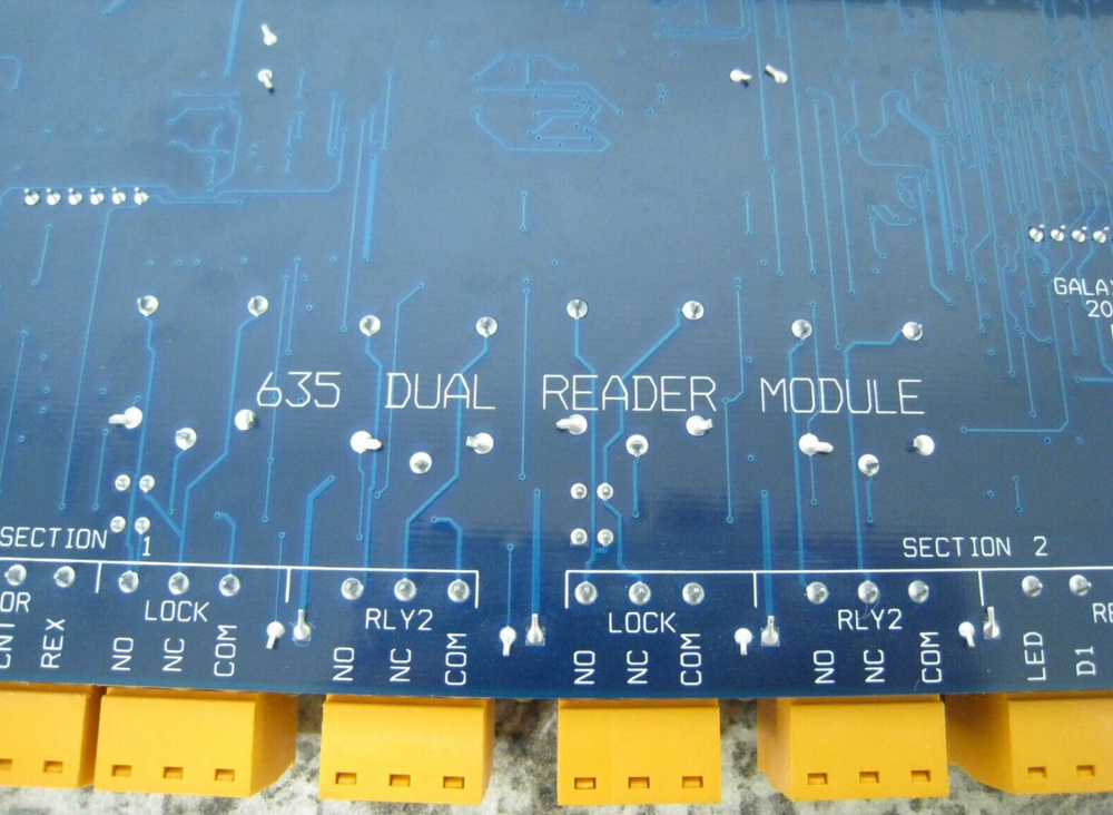 Galaxy Access Control 20-0235-10 635 DRM Dual Reader Module Circuit Board Used