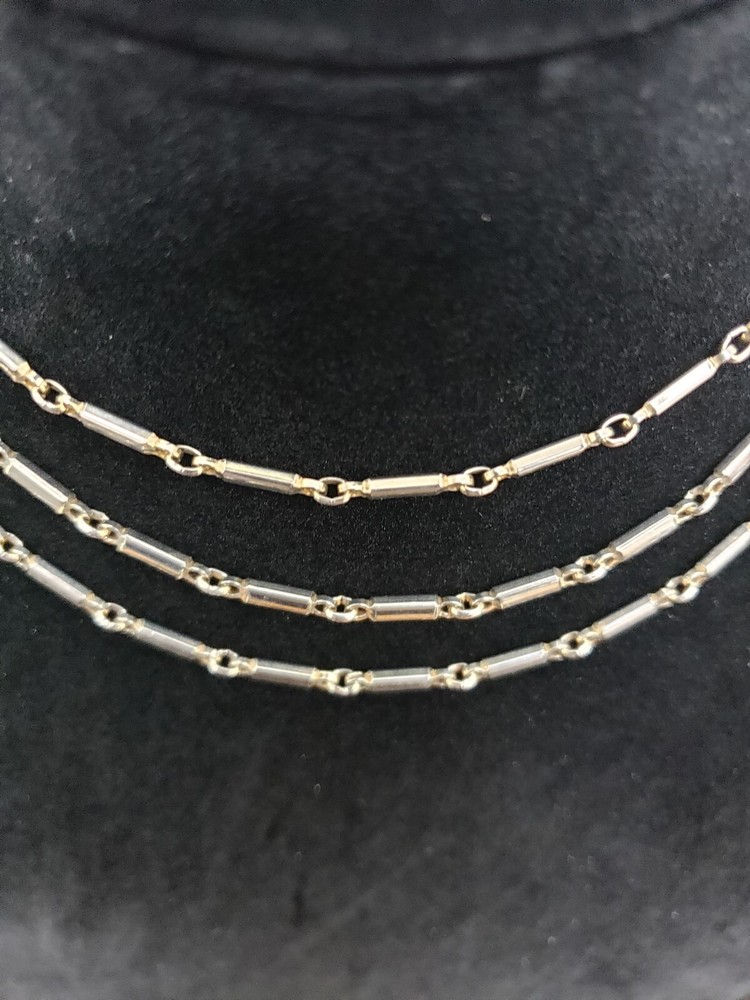 Vintage Classic Silvertone Triple Layer Necklace