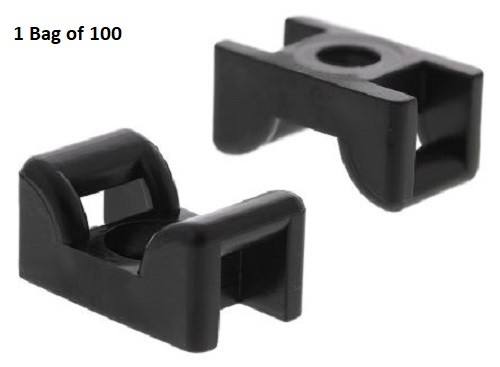 HellermannTyton Black Cable Tie Mount (1 Bag of 100) - 151-24850