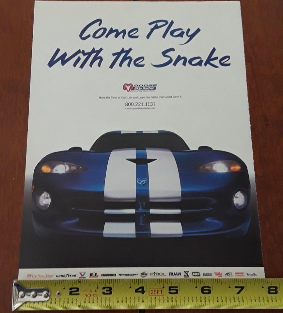 DODGE VIPER  - SKIP BARBER - ORIGINAL 1997 AD