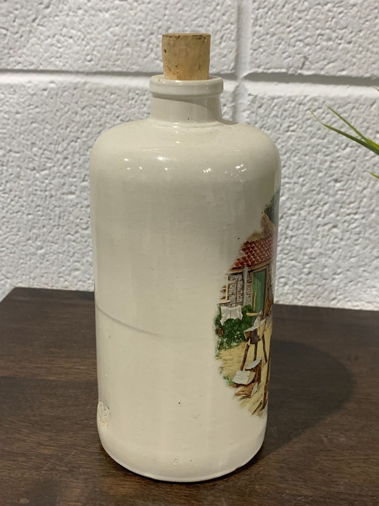 Vintage Wine Bottle MKM Germany Ceramic Signed Pottery