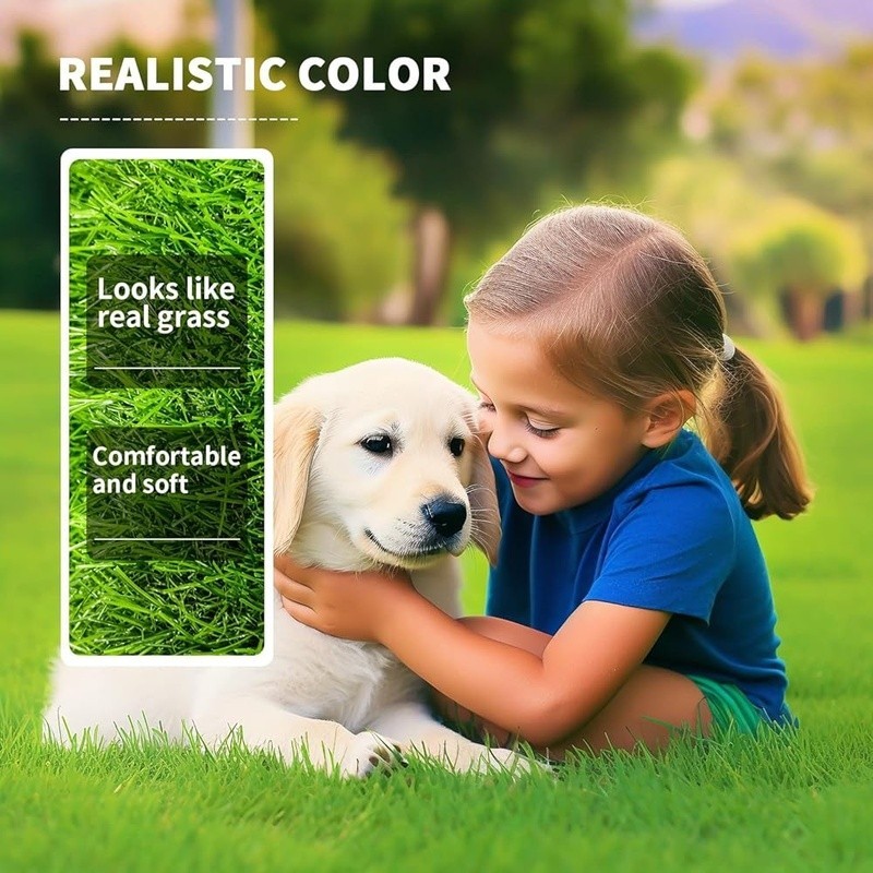 Realistic Artificial Grass Turf Pet Friendly Easy Clean Multi Use Durable