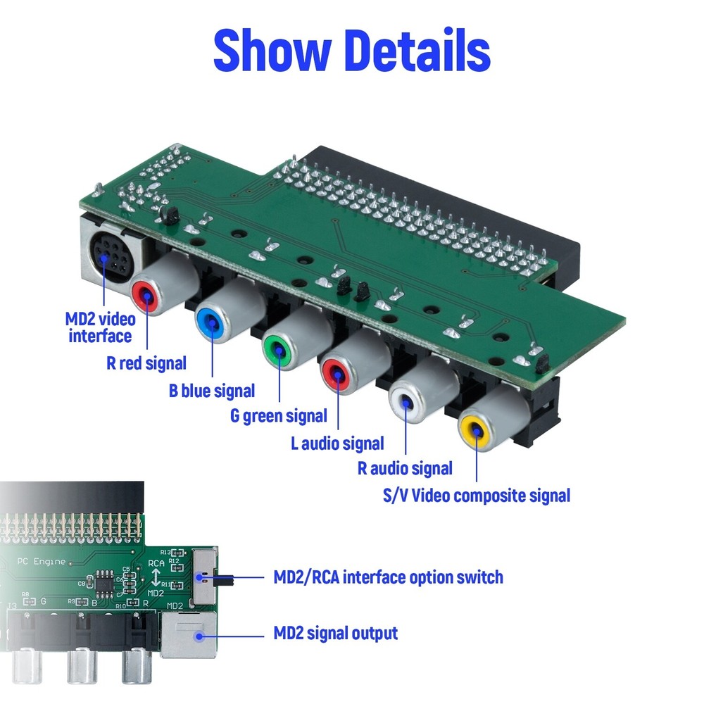 RGBS Video Audio Output Booster Board for PC Engine / TurboGraphics