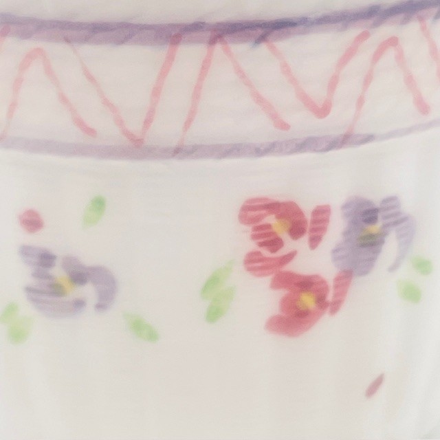 NLT Ceramic Hand Painted Basket Planter - Approx 4" X 3"
