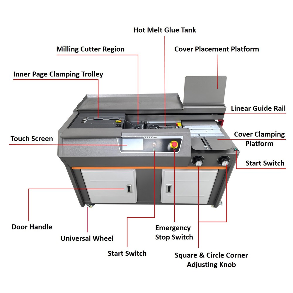 220V Auto Hot Glue Book Binding Machine A4 Side Glue Perfect Binding Machine