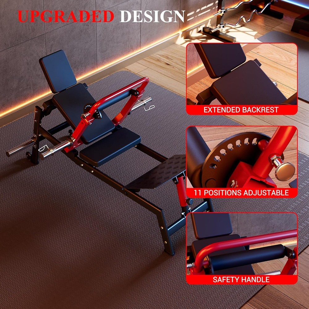 900LBS Capacity Hip Thrust Machine - Plate Loaded Glute Bridge