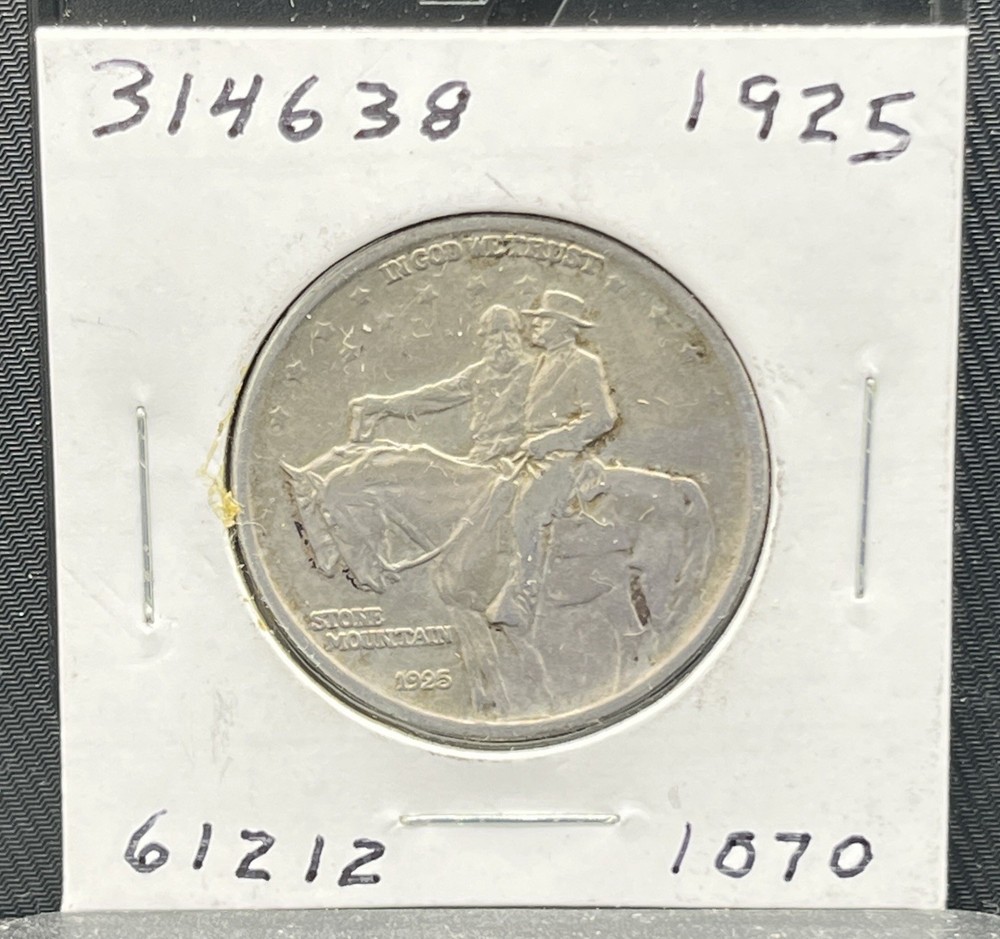1925 Stone Mountain Memorial Silver Commemorative Half Dollar Lee Jackson