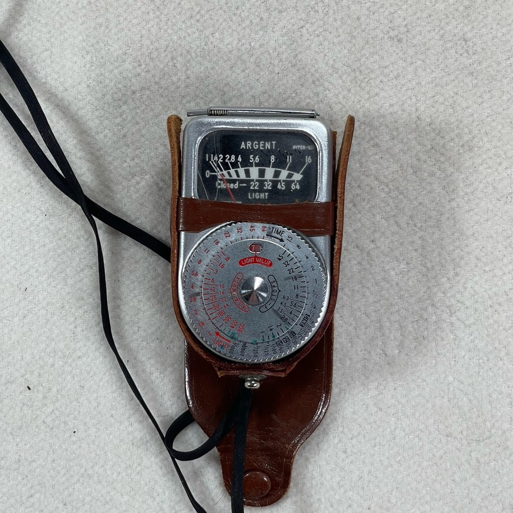 Vtg Argent Skylite Selenium Exposure Meter W/ Leather Case Untested