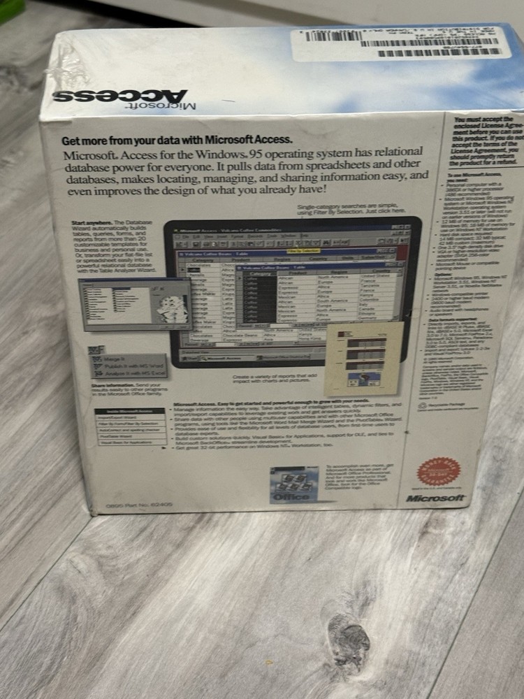 Rare New / Microsoft Access Designed For Windows 95 / NT ~ New Sealed