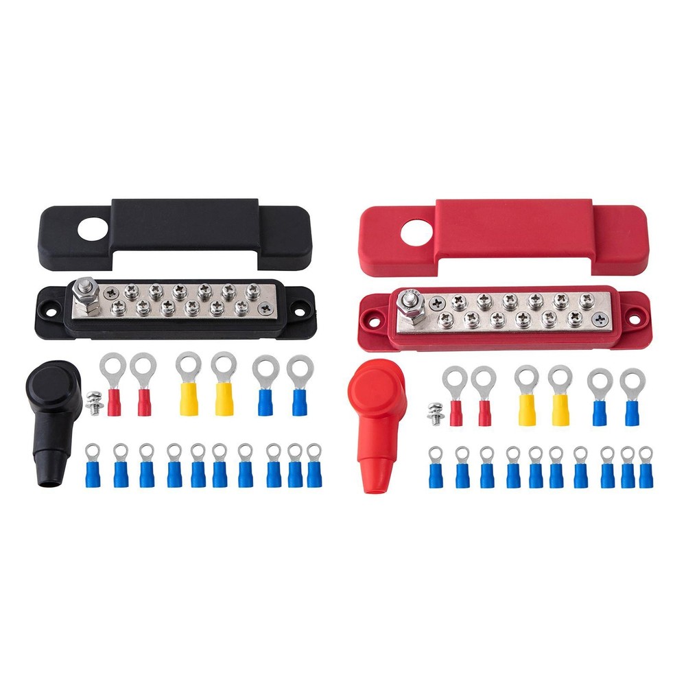 12 Terminal Power Distribution Block Bus Bar with Terminals Accessory Easy to
