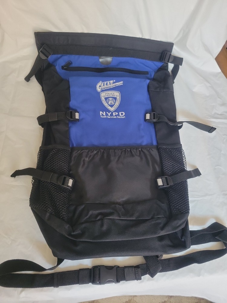 Vintage NYPD  Large Backpack Blue / Black Ex