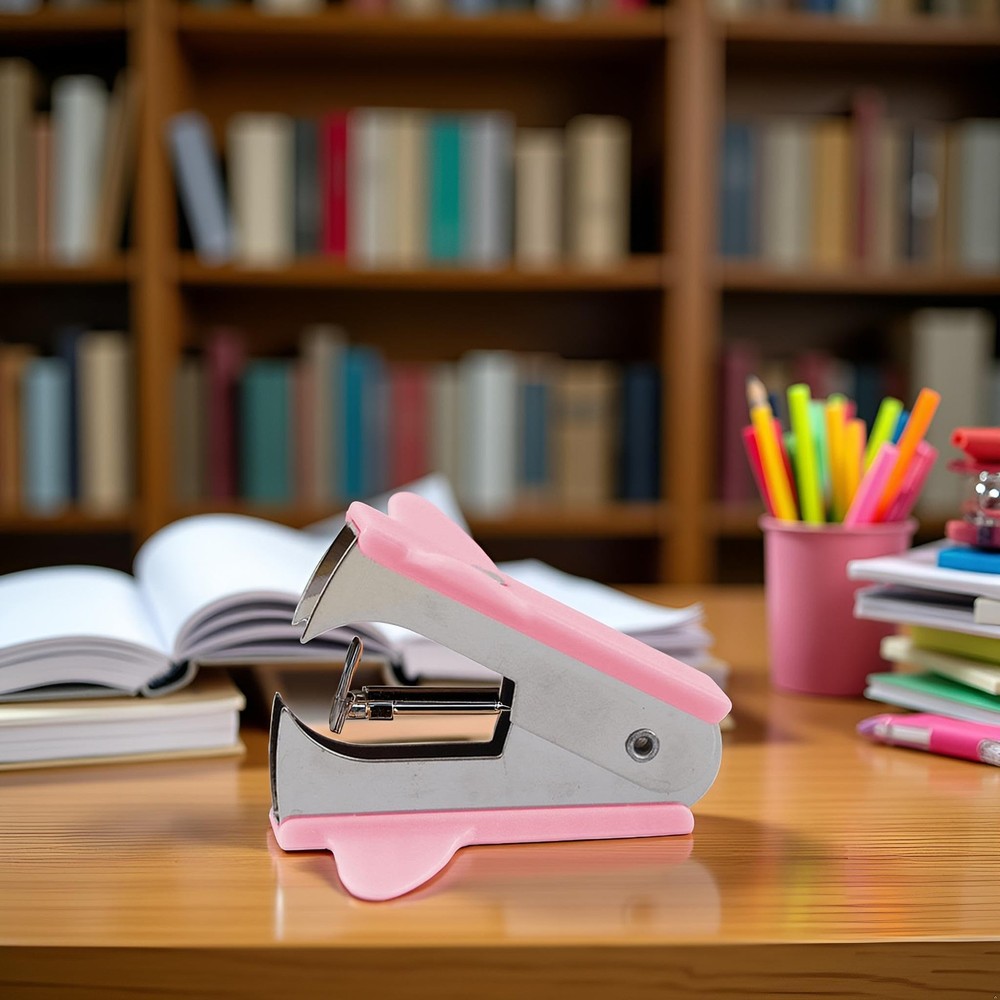 Pink Stapler Removal Tool Staple Puller Modern Plastic Remover Non-Slip Grip