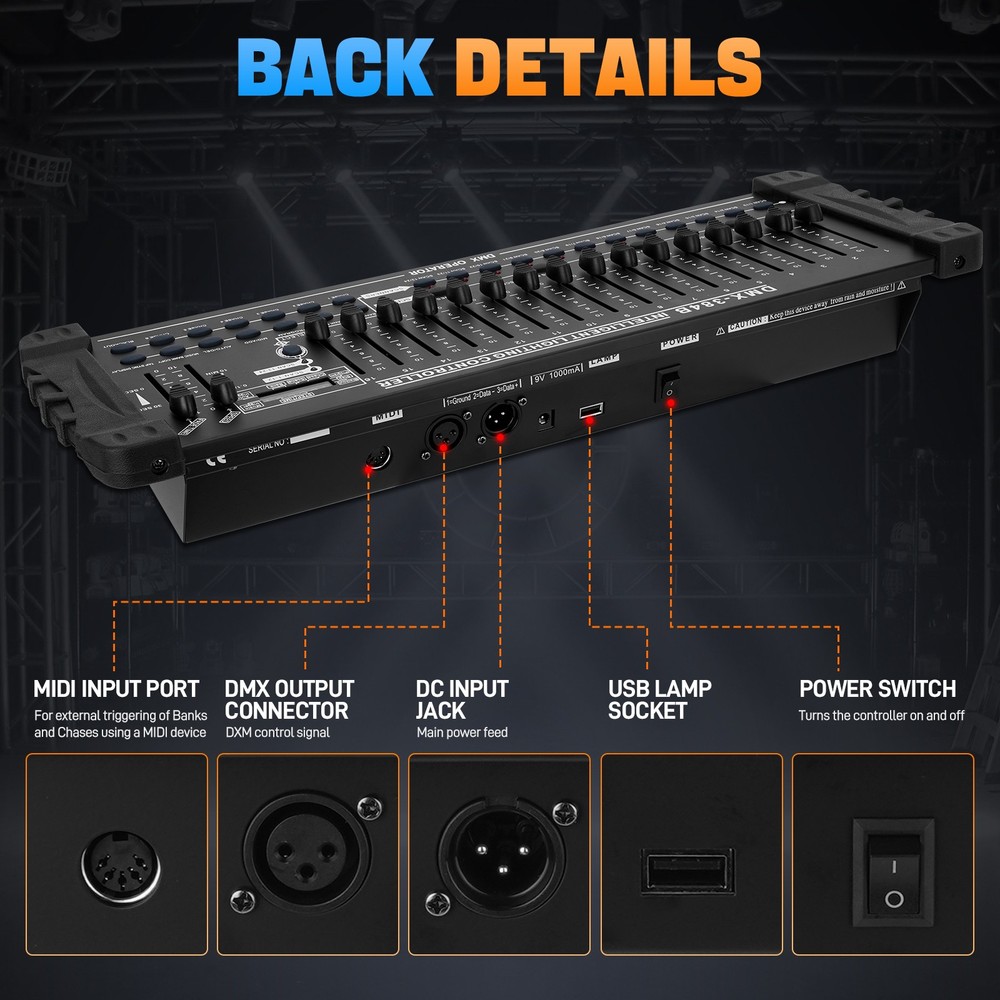 DMX 384 512 Channels Operator Console Controller For Stage Lighting DJ Party US