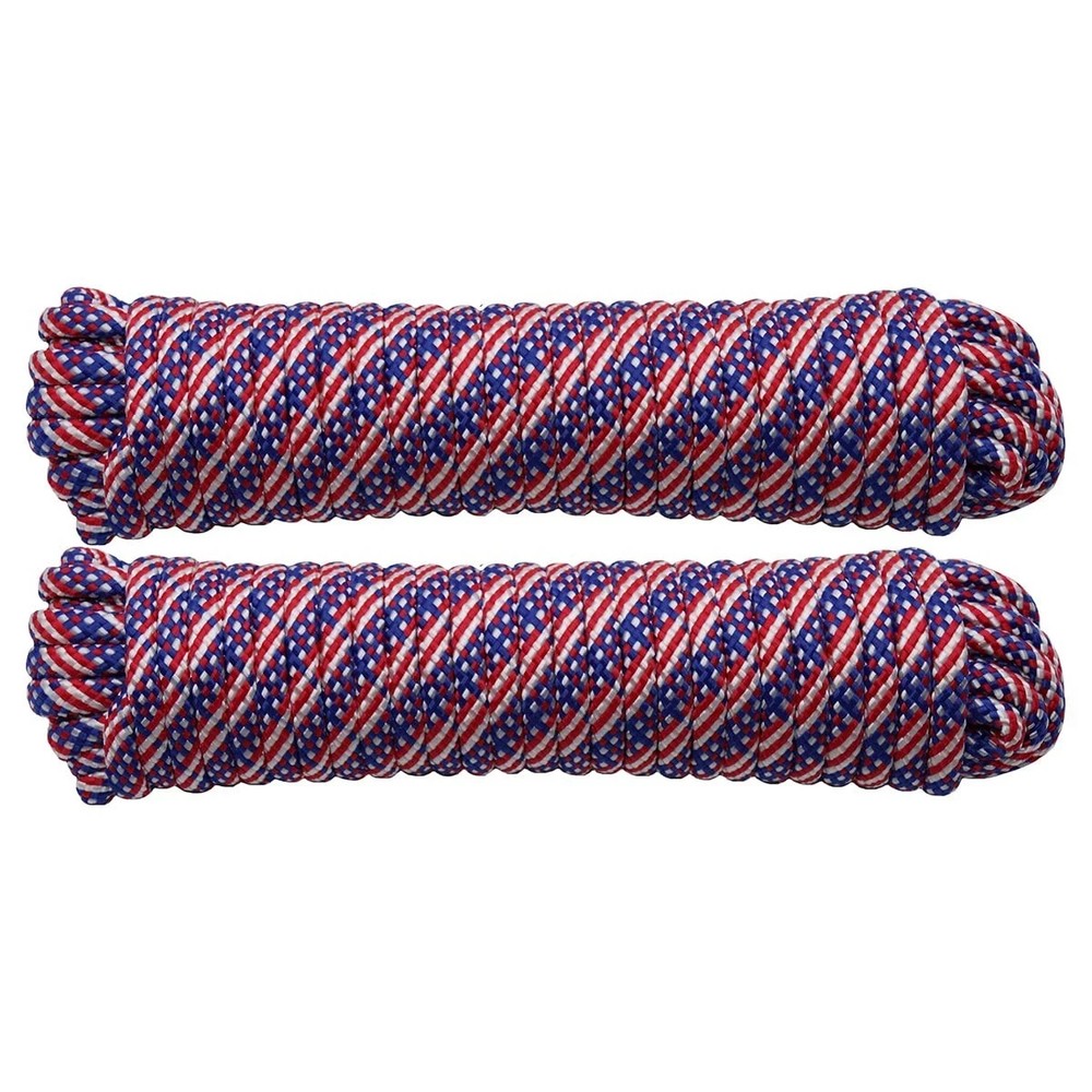 Grip 3/8 x 50' Poly Rope (2 Pack) - Polypropylene Braided Rope - Working