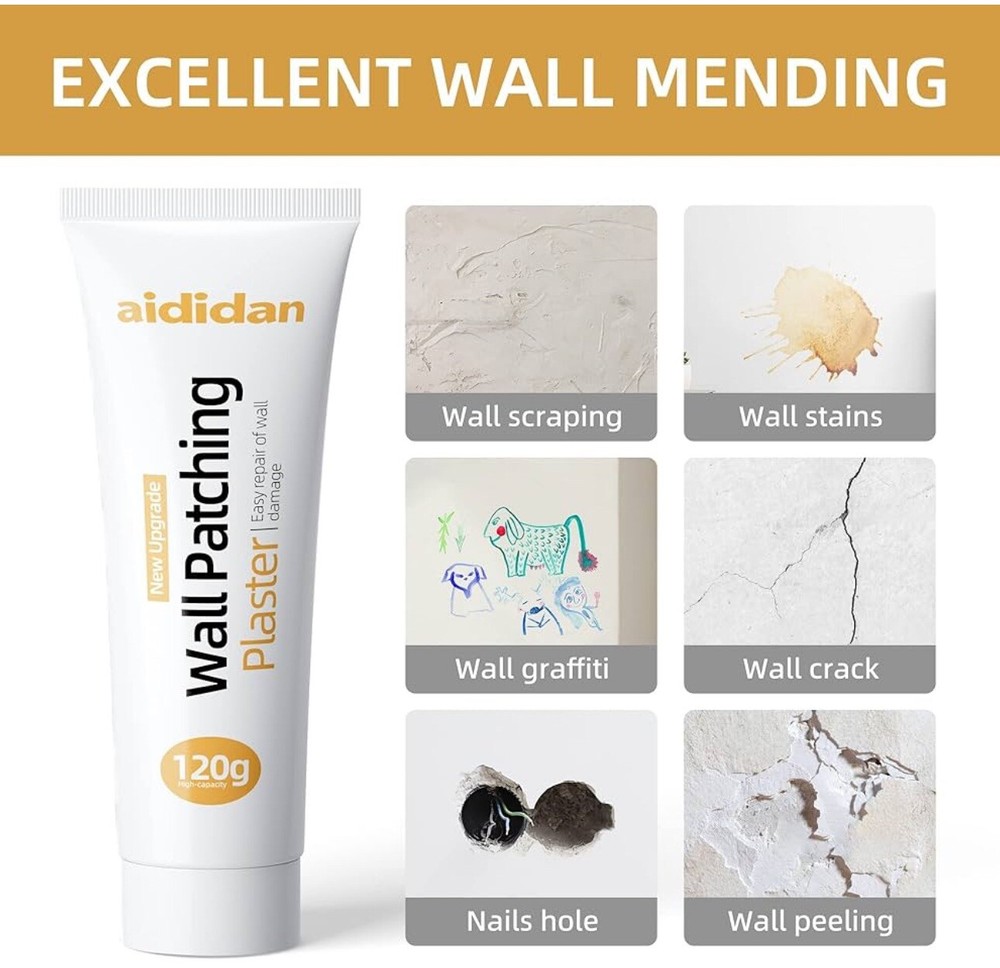 Drywall Patch Repair Kit with Scraper, 2" Wall 1 Pack &
