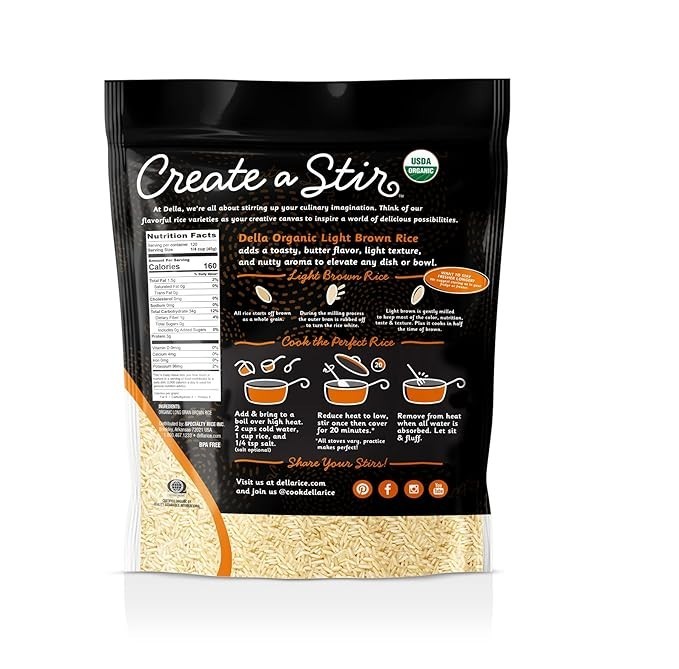 Della Organic Long Grain Brown Rice, 12 Pound