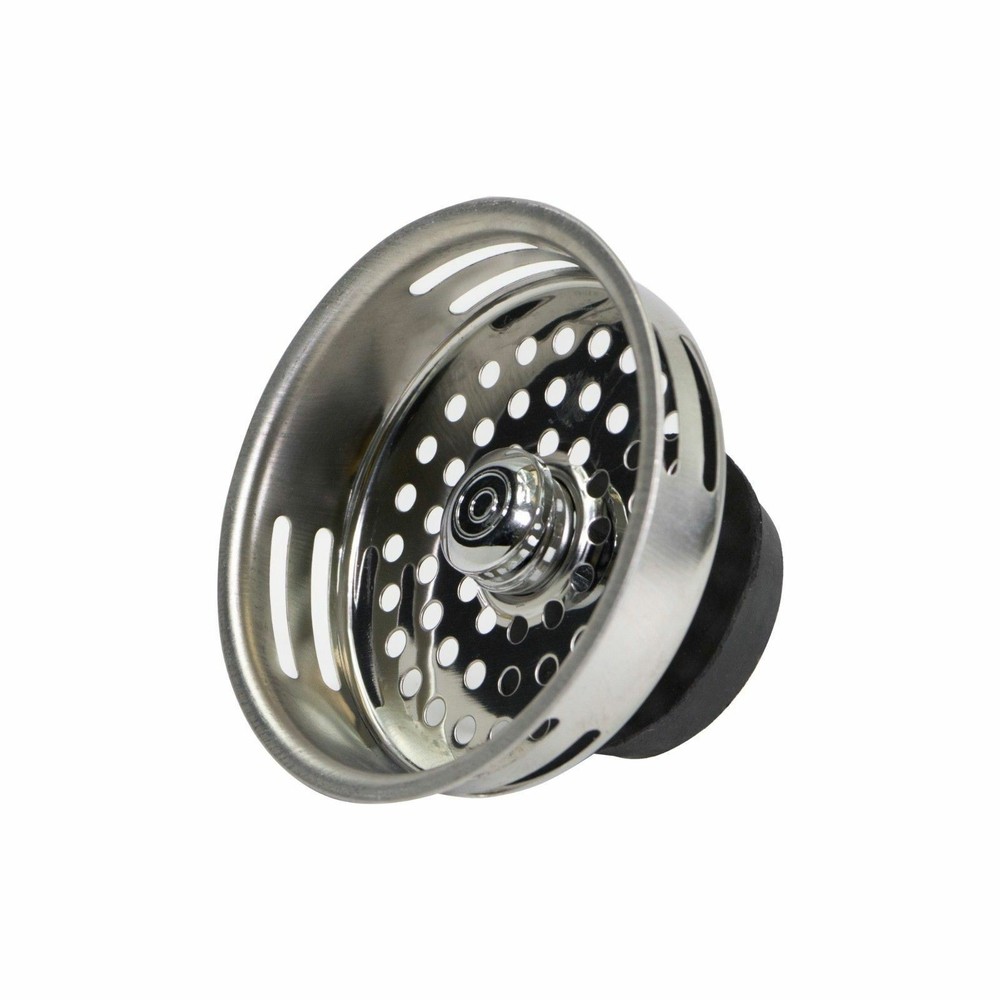 Stainless Steel (3.5) Sink Strainer Basket Replacement Universal Rubber Stopper