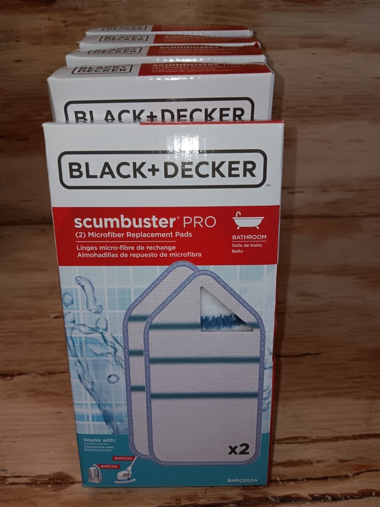 BLACK+DECKER SCUMBUSTER PRO MICROFIBER REPLACEMENT PADS BHPC202A - 10 PADS TOTAL