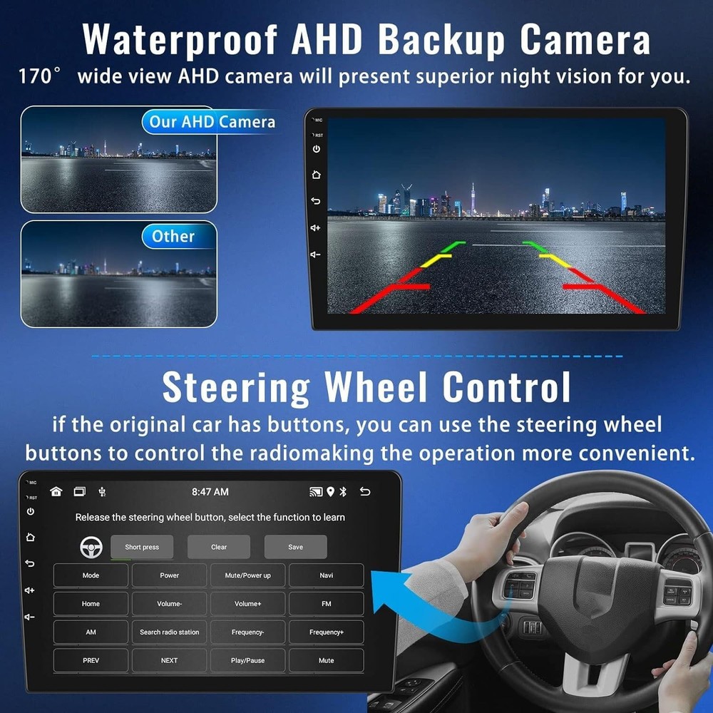 Double Din Car Radio for E150 E250 E350 7 Touch Screen CarPlay Android Auto