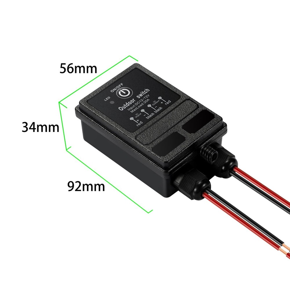 12v Remote Control Relay Switch, DC 12V-72V Wireless Switch 328ft Long Range,...