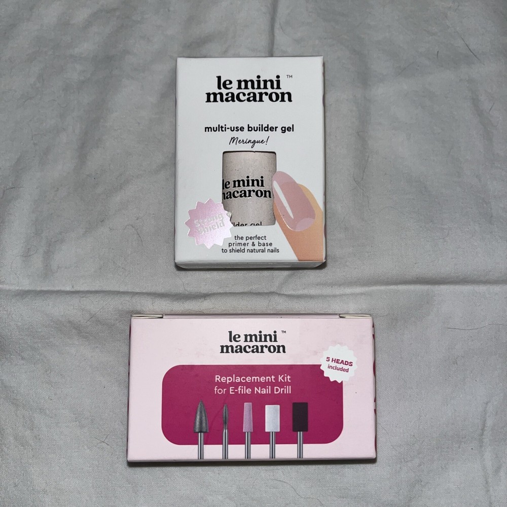 Le Mini Macaron Bundle - Includes E-file Nail Drill, Replacement Heads + Gel