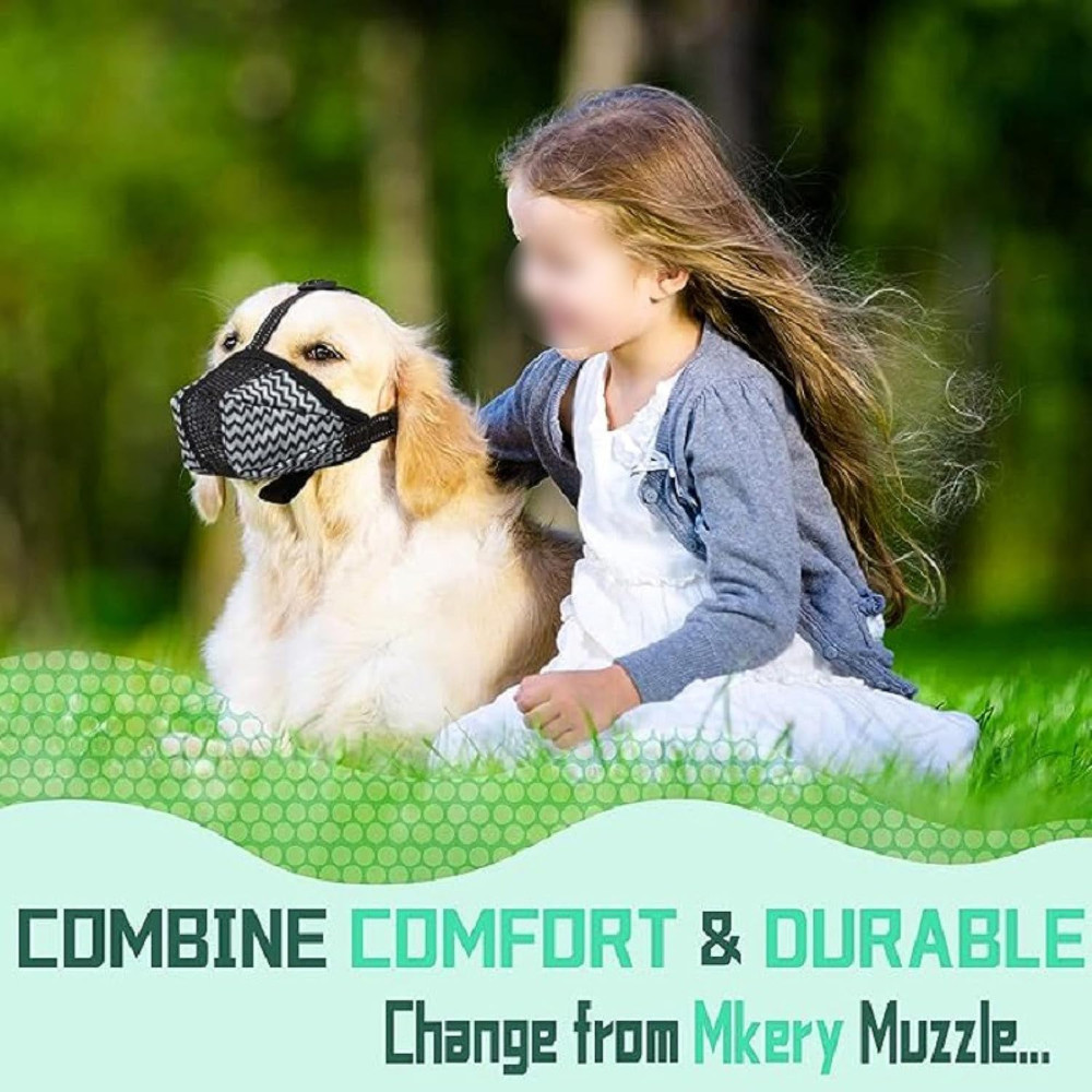 Dog Muzzle, Air Mesh Breathable Muzzle for Medium Large Sized Dogs Prevent Bitin