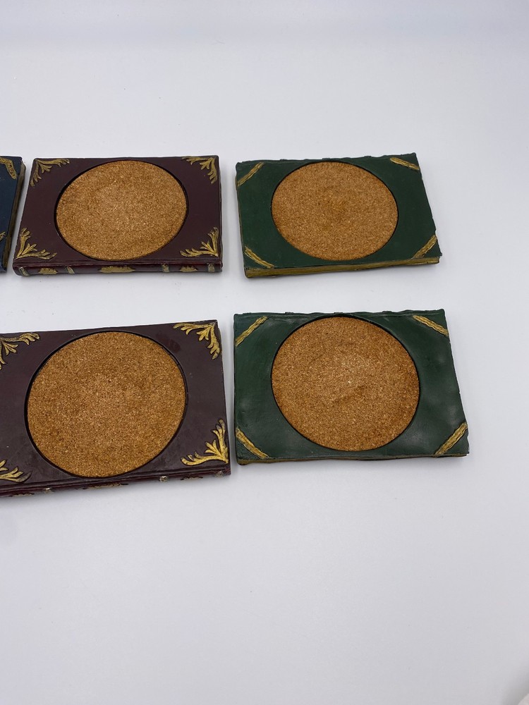 Decorative Resin Cork Library Coaster Set