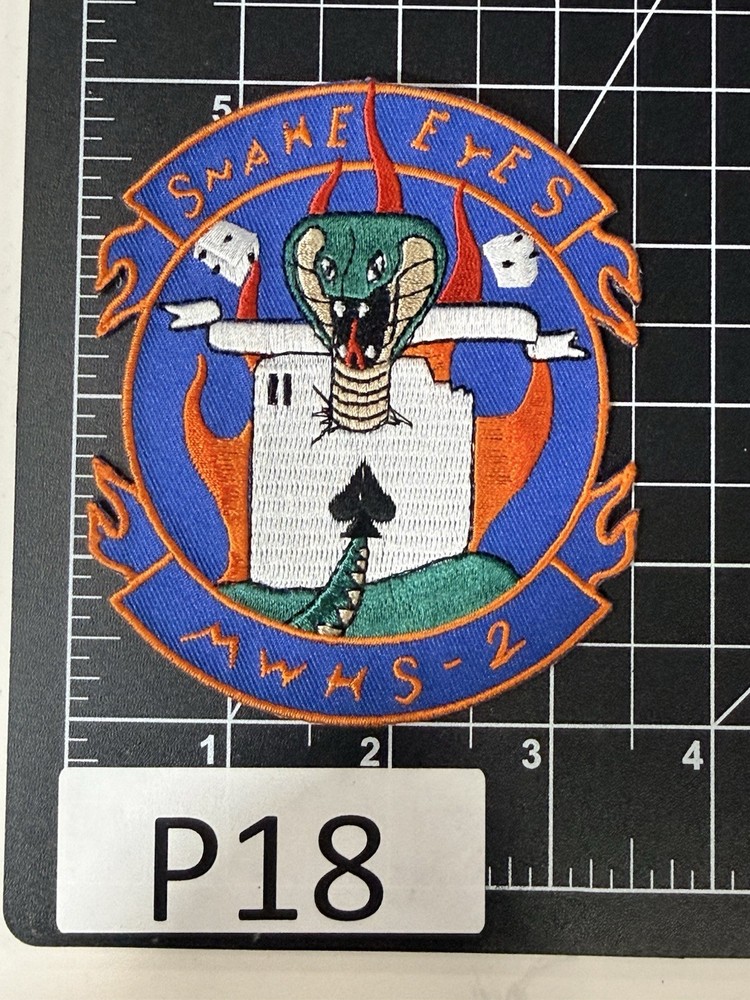 Original USMC Marine Wing Headquarters Squadron 2 (MWHS-2) "Snake Eyes" Patch