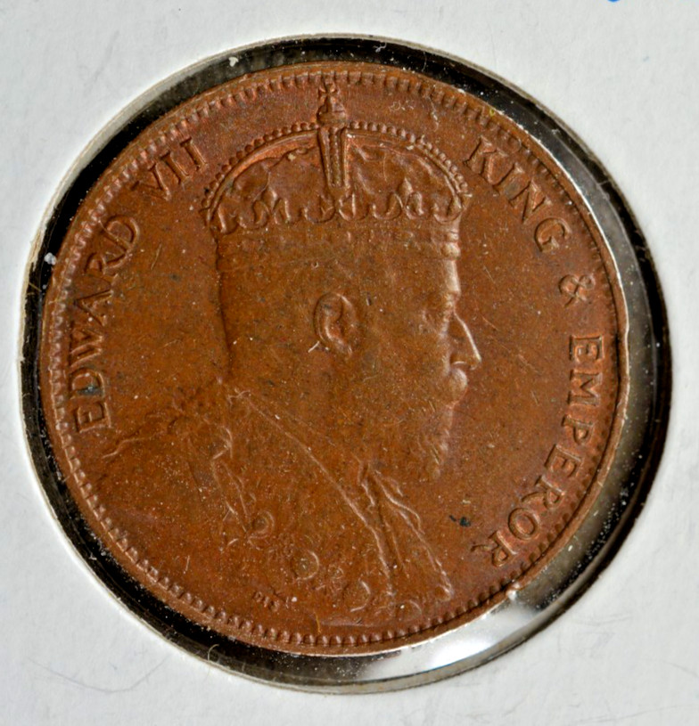 Ceylon 1910 Cent BU Unc Brown