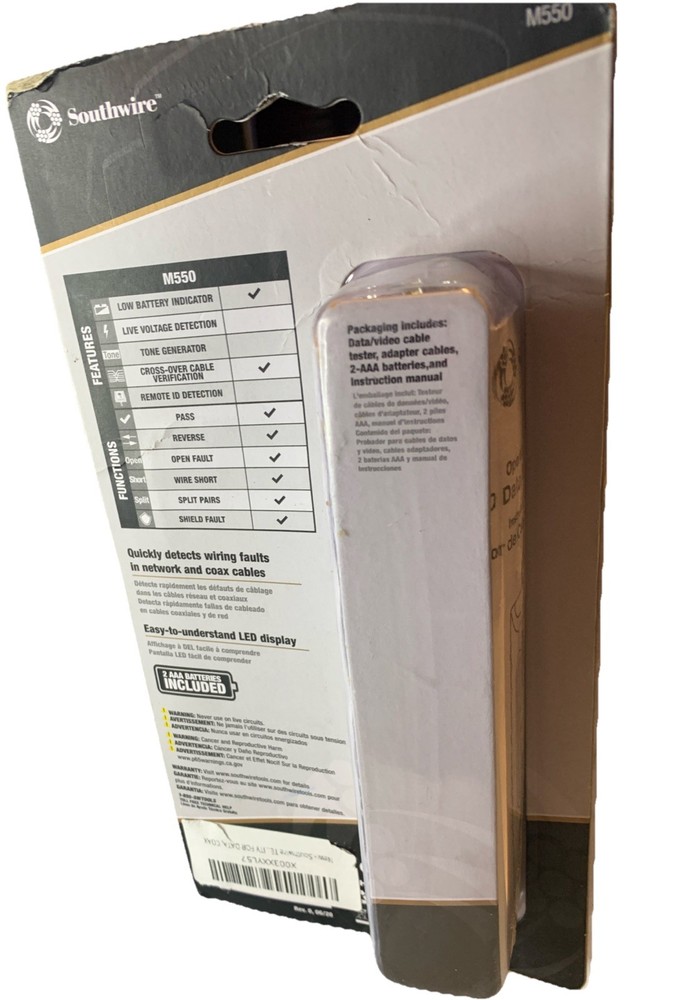 Southwire TESTER, M550 CONTINUITY FOR DATA, COAX Original Version
