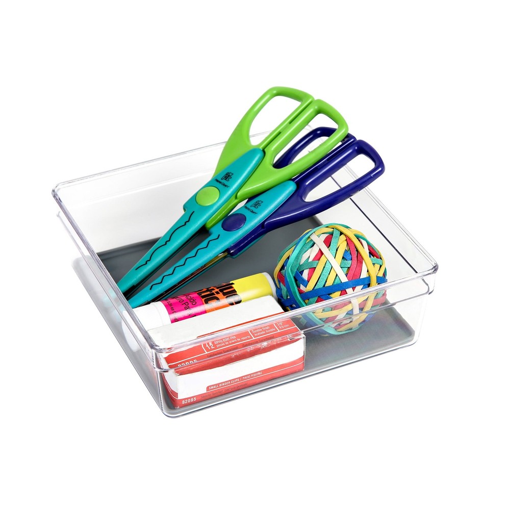 Plastic Drawer Organizer 6 x 6 inch Gray