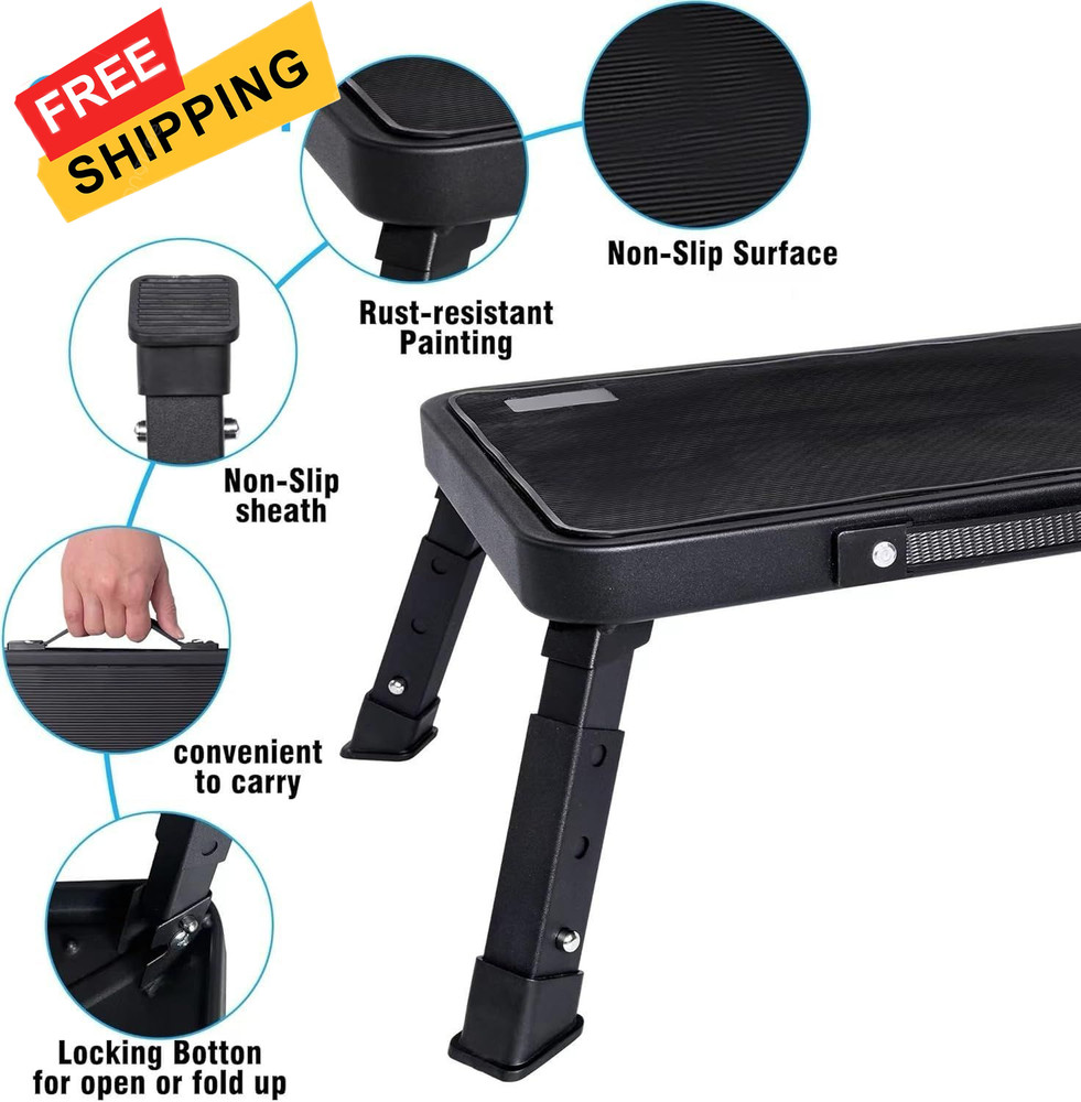 Step Stool, Adjustable Folding Stools for 15" WX 10.4" DX 6.7H, Black
