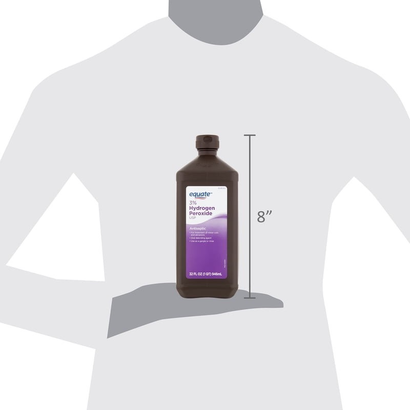 Equate 3% Hydrogen Peroxide Liquid USP Antiseptic, 32 fl oz(2 pack)
