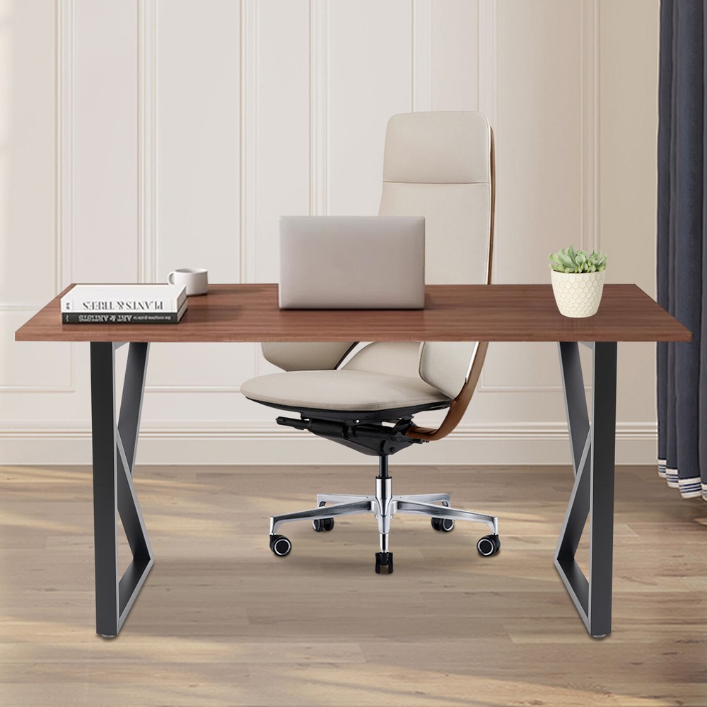 Table Leg Metal Dining Coffee Bench, K-Shaped, With 4 Adjustable Plastic Pads
