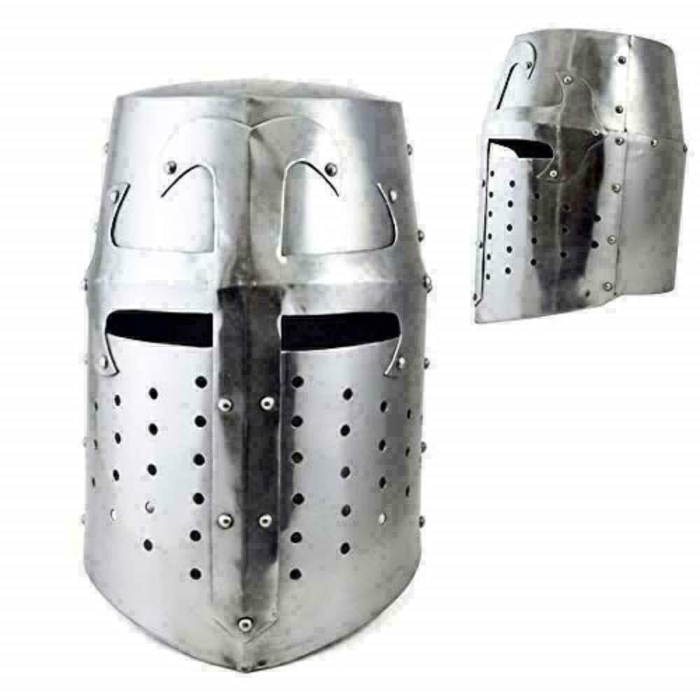 MEDIEVAL TEMPLAR CRUSADER KNIGHT ARMOR GREAT HELMET REENACTMENT HELM