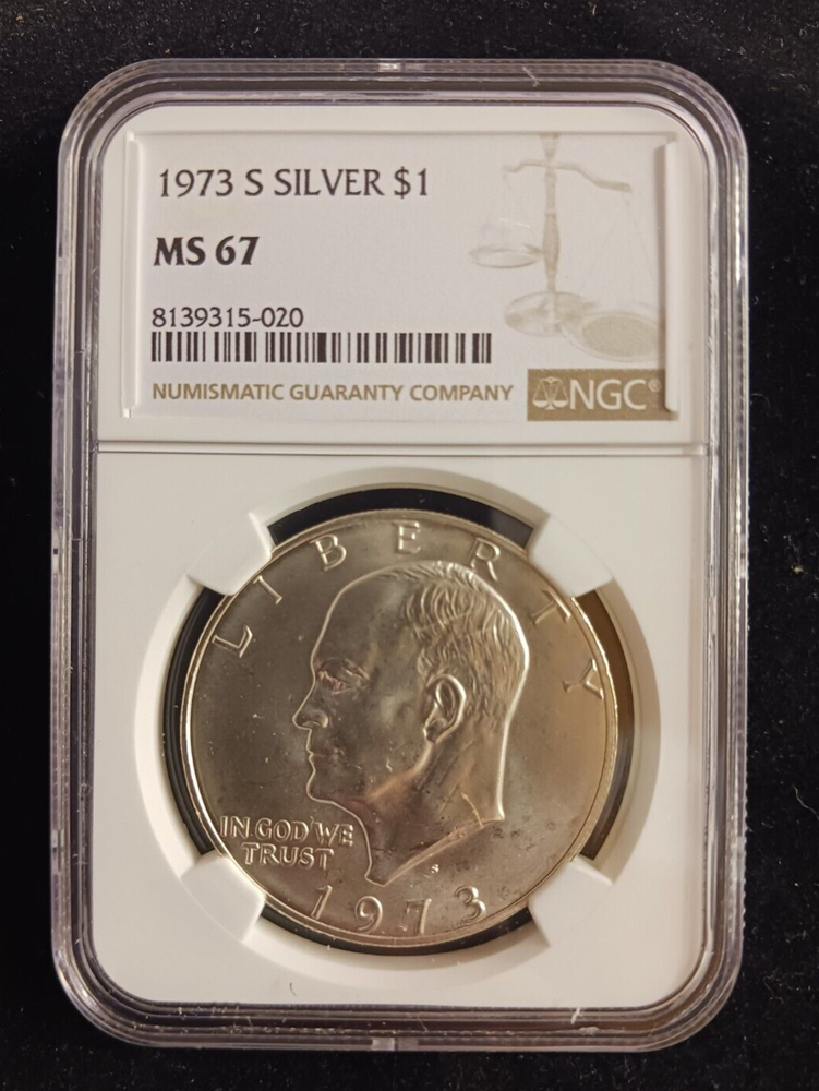 1973(S) Silver $ NGC MS 67 Ike Dollar Coin