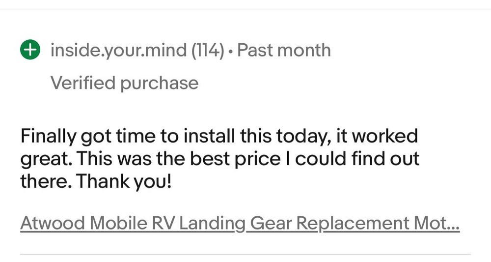 Atwood Mobile RV Landing Gear Replacement Motor MPD 71119 12V Free Same Day Ship