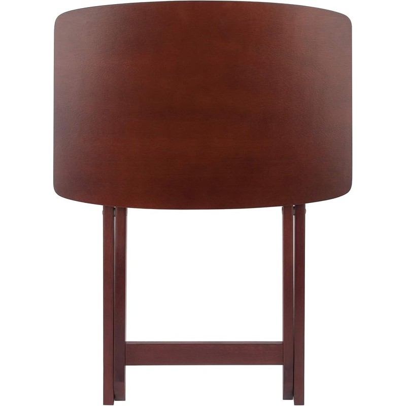 2-Piece Folding Rectangular Table Set Easy Storage Wooden Tables Home Use